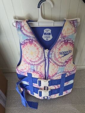 Speedo Kids Tie-Dye Swim Vest - Purple, Blue, Pink